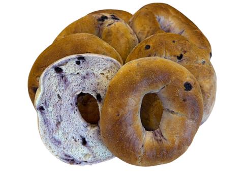 5 oz. Blueberry Bagel Sliced (6 pack) - Elie