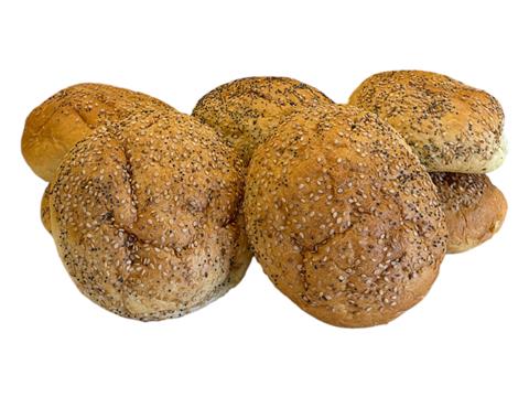 4 in. Poppy & Sesame Hamburger Roll (6 pack) - SB