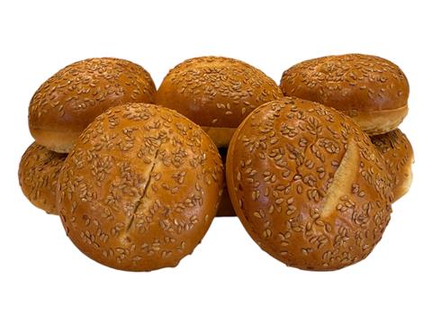 4 in. Seeded Potato Hamburger Roll Sliced (12 pack) - Fi